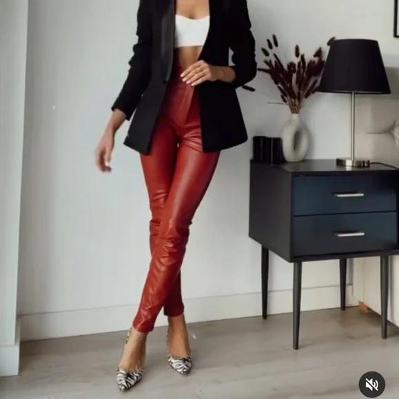 Zara Pants Jumpsuits Zara Faux Leather Leggings Pants Poshmark